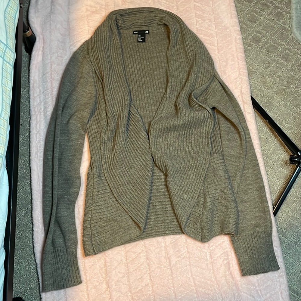H&M Chocolate Knit Cardigan Large